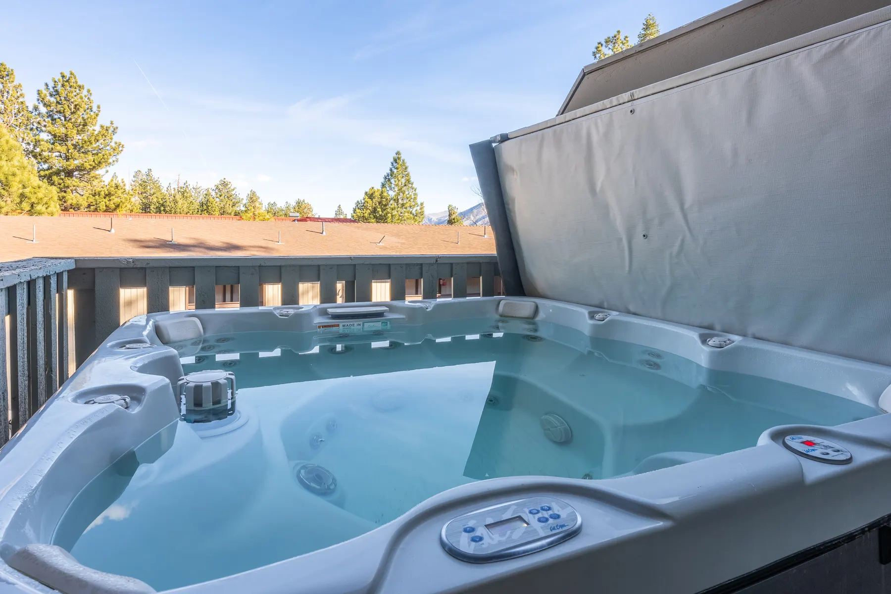 Private hot tub on the deck